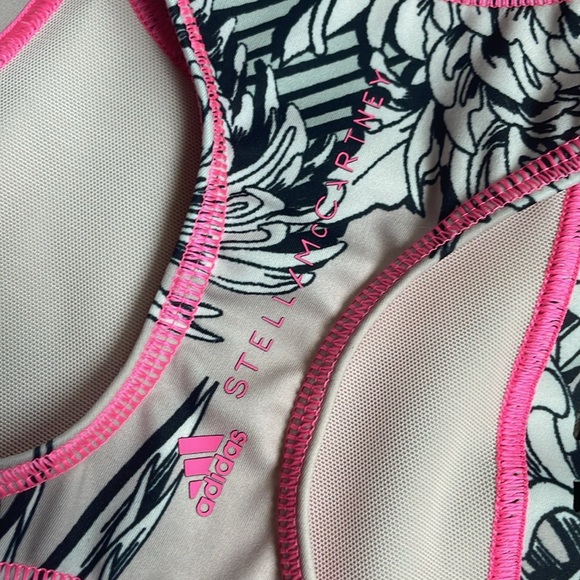 🧵Stella McCartney Adidas sports bra *Altered! chrysanthemum white black pink - Picture 11 of 11